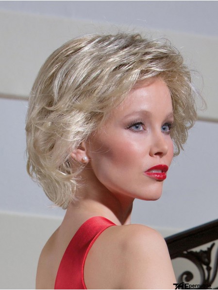 Wavy Blonde moins cher perruques classiques courtes