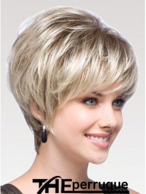 Capless Straight Layered Short 8  inchPerruques de cheveux humains modernes