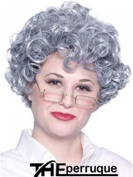 Curly Lace Front 8 pouces meilleures courtes perruques grises