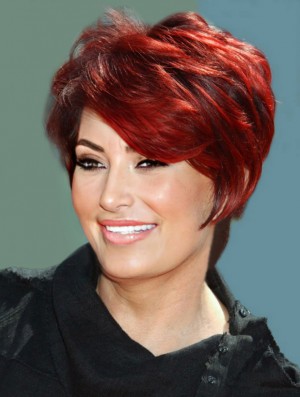 Perruques de cheveux humains britanniques avec une couleur rouge style capless ondulé