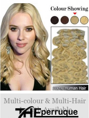 Pince à cheveux ondulée blonde remy conçue dans les extensions de cheveux