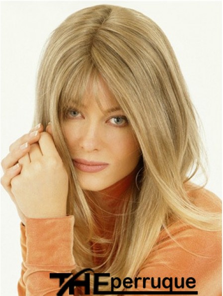 Perruque longue couleur droite style blonde