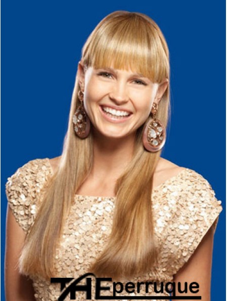 Fashion Blonde Clip synthétique droite en postiches